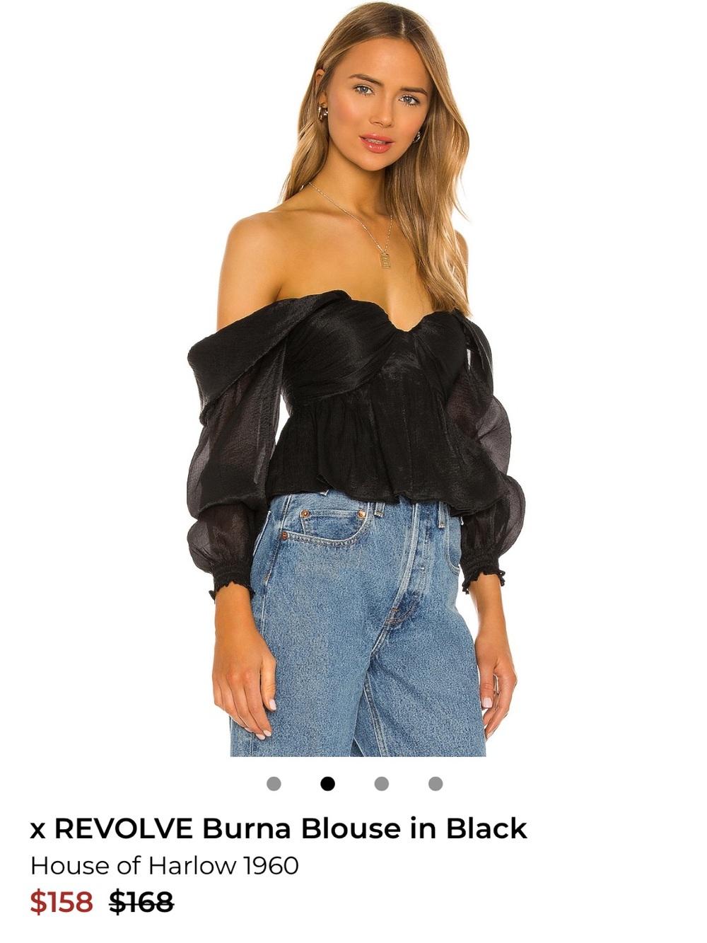House of Harlow 1960 Black Off-Shoulder Burna Top